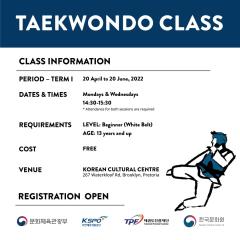 Registration of Taekwondo class